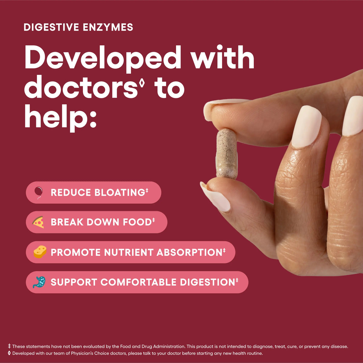 Physician's Choice Digestive Enzymes with Probiotics and Prebiotics for Bloating Relief and Gut Health Support